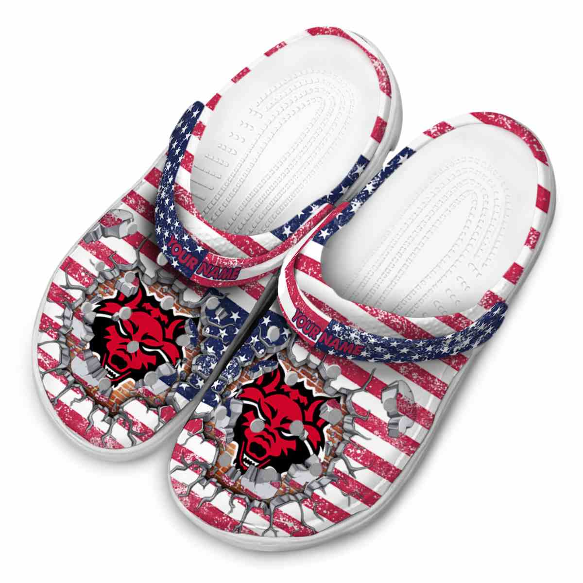 Merchidea Arkansas State Red Wolves NCAA Sport Crocs Crocband Clogs Shoes Comfortable For Men Women and Kids