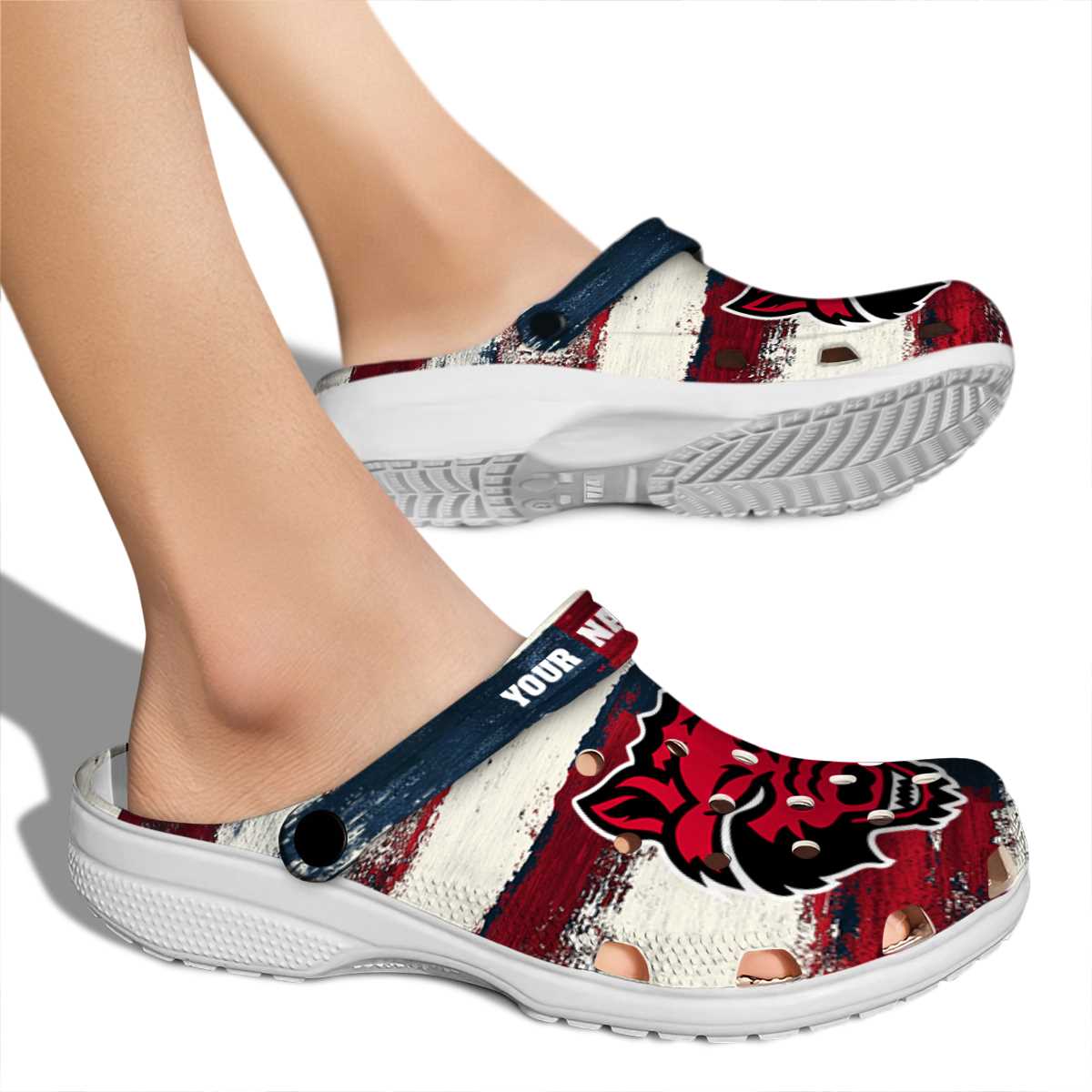Merchidea Arkansas State Red Wolves NCAA Sport Crocs Crocband Clogs Shoes Comfortable For Men Women and Kids