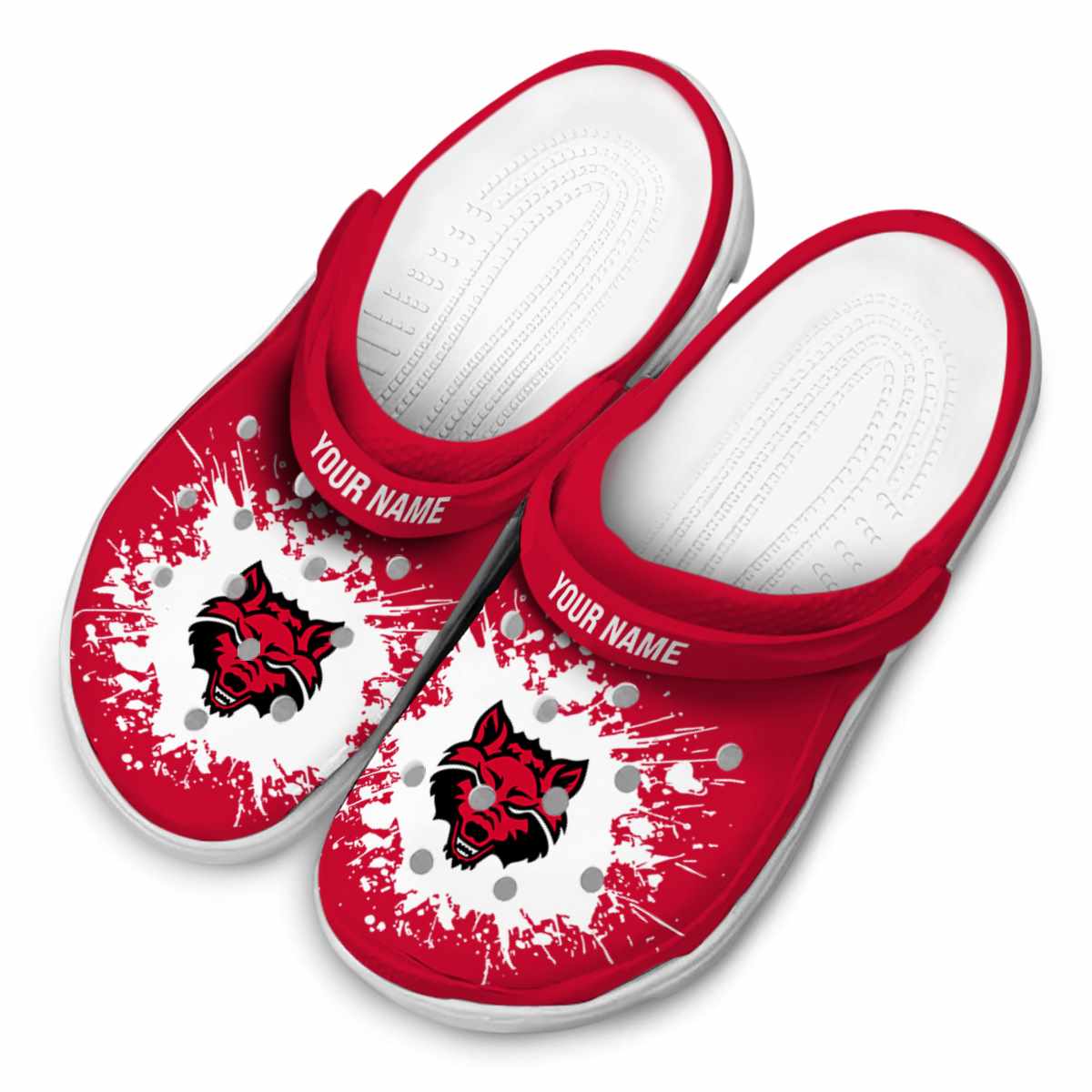 Merchidea Arkansas State Red Wolves NCAA Sport Crocs Crocband Clogs Shoes Comfortable For Men Women and Kids