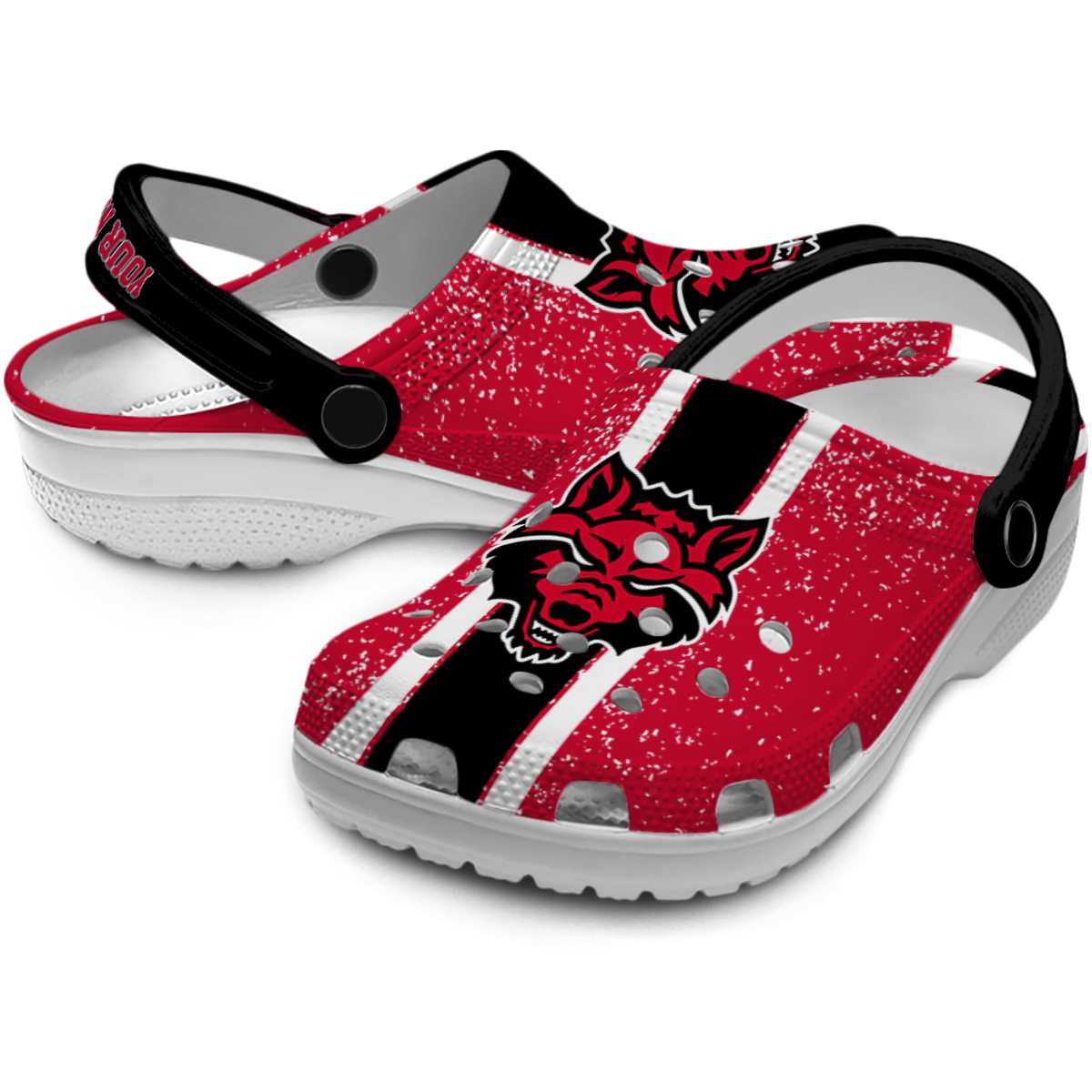 Merchidea Arkansas State Red Wolves NCAA Sport Crocs Crocband Clogs Shoes Comfortable For Men Women and Kids