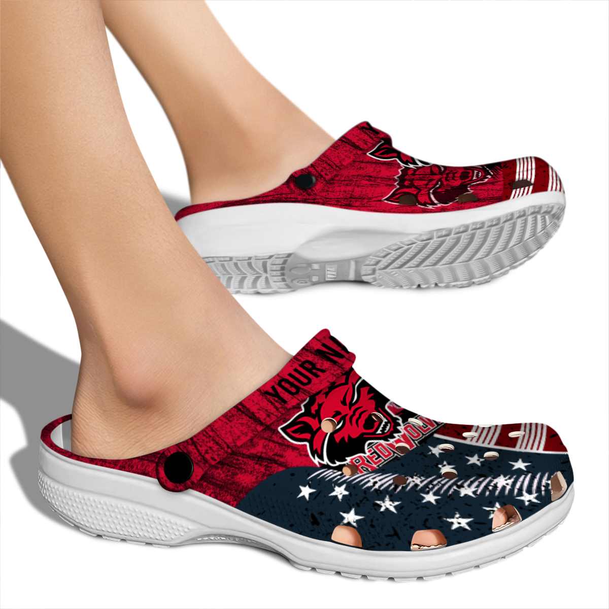Merchidea Arkansas State Red Wolves NCAA Sport Crocs Crocband Clogs Shoes Comfortable For Men Women and Kids