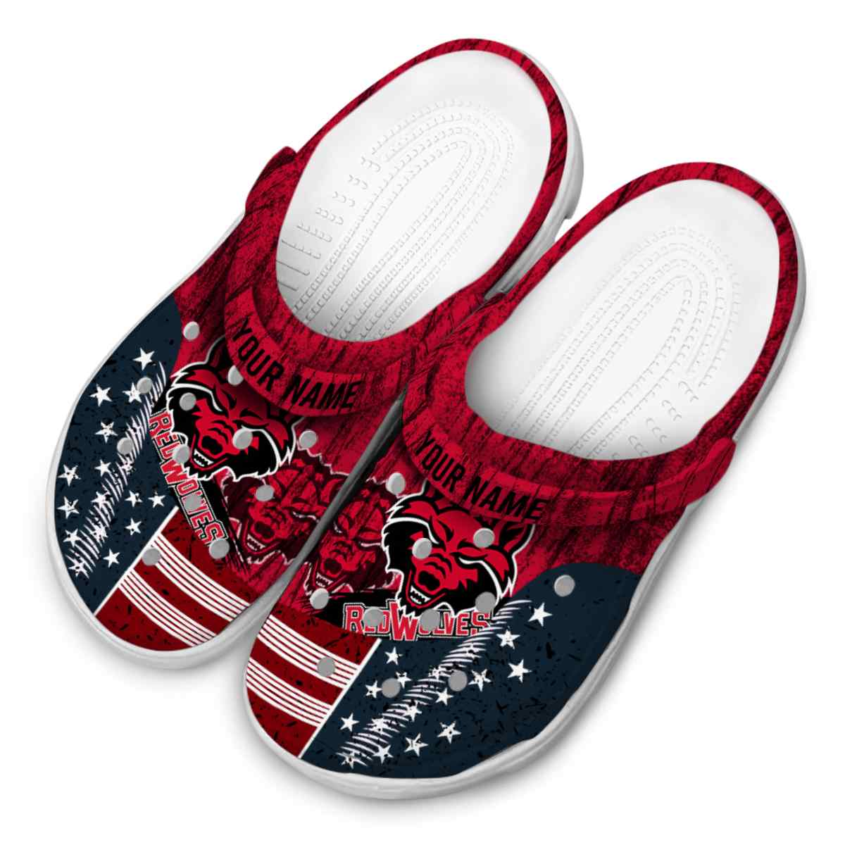 Merchidea Arkansas State Red Wolves NCAA Sport Crocs Crocband Clogs Shoes Comfortable For Men Women and Kids