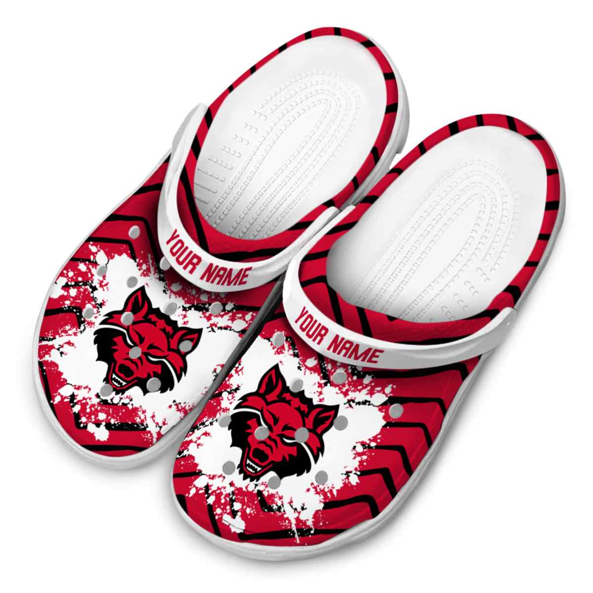 Merchidea Arkansas State Red Wolves NCAA Sport Crocs Crocband Clogs Shoes Comfortable For Men Women and Kids