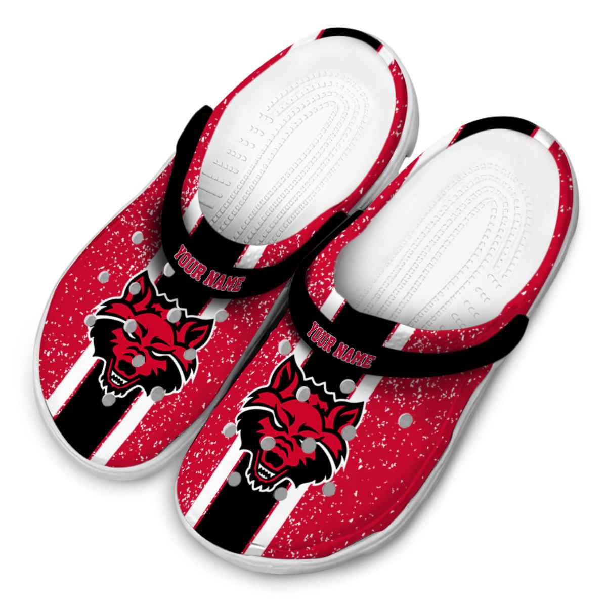 Merchidea Arkansas State Red Wolves NCAA Sport Crocs Crocband Clogs Shoes Comfortable For Men Women and Kids