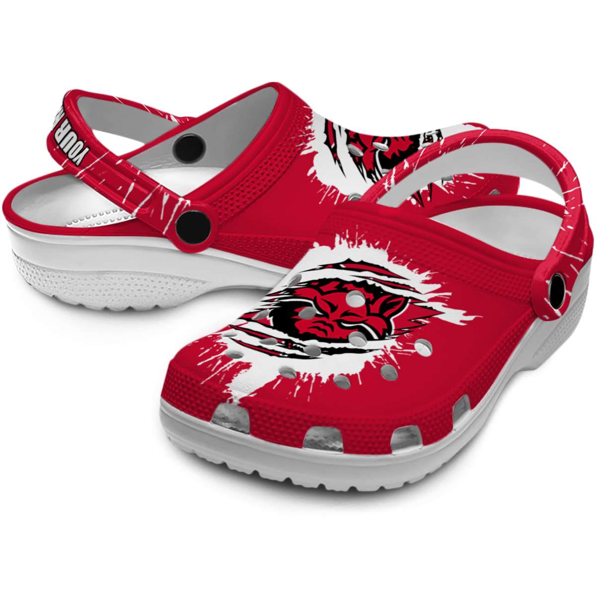 Merchidea Arkansas State Red Wolves NCAA Sport Crocs Crocband Clogs Shoes Comfortable For Men Women and Kids