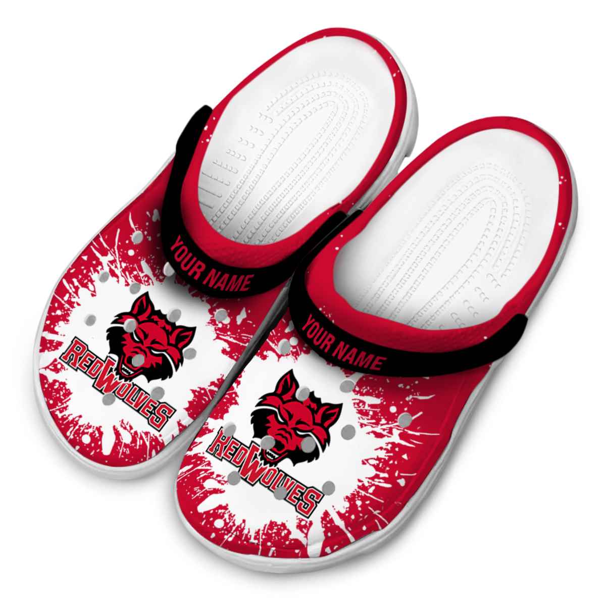 Merchidea Arkansas State Red Wolves NCAA Sport Crocs Crocband Clogs Shoes Comfortable For Men Women and Kids