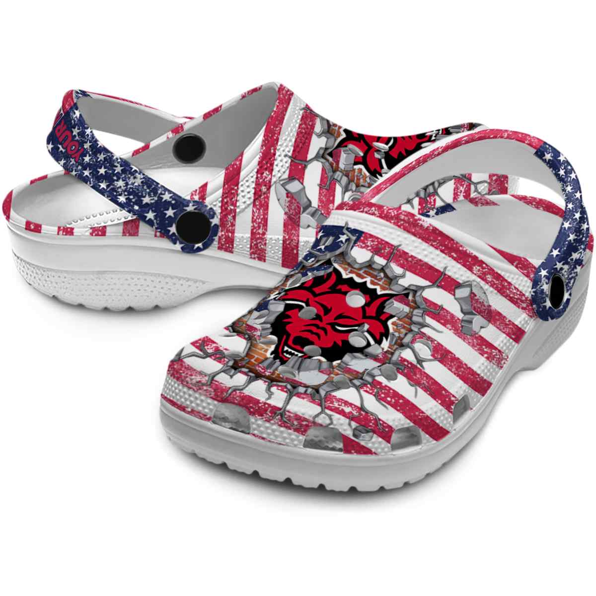 Merchidea Arkansas State Red Wolves NCAA Sport Crocs Crocband Clogs Shoes Comfortable For Men Women and Kids