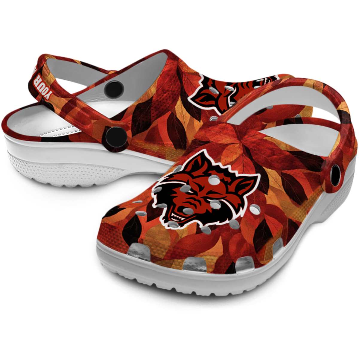 Merchidea Arkansas State Red Wolves NCAA Sport Crocs Crocband Clogs Shoes Comfortable For Men Women and Kids