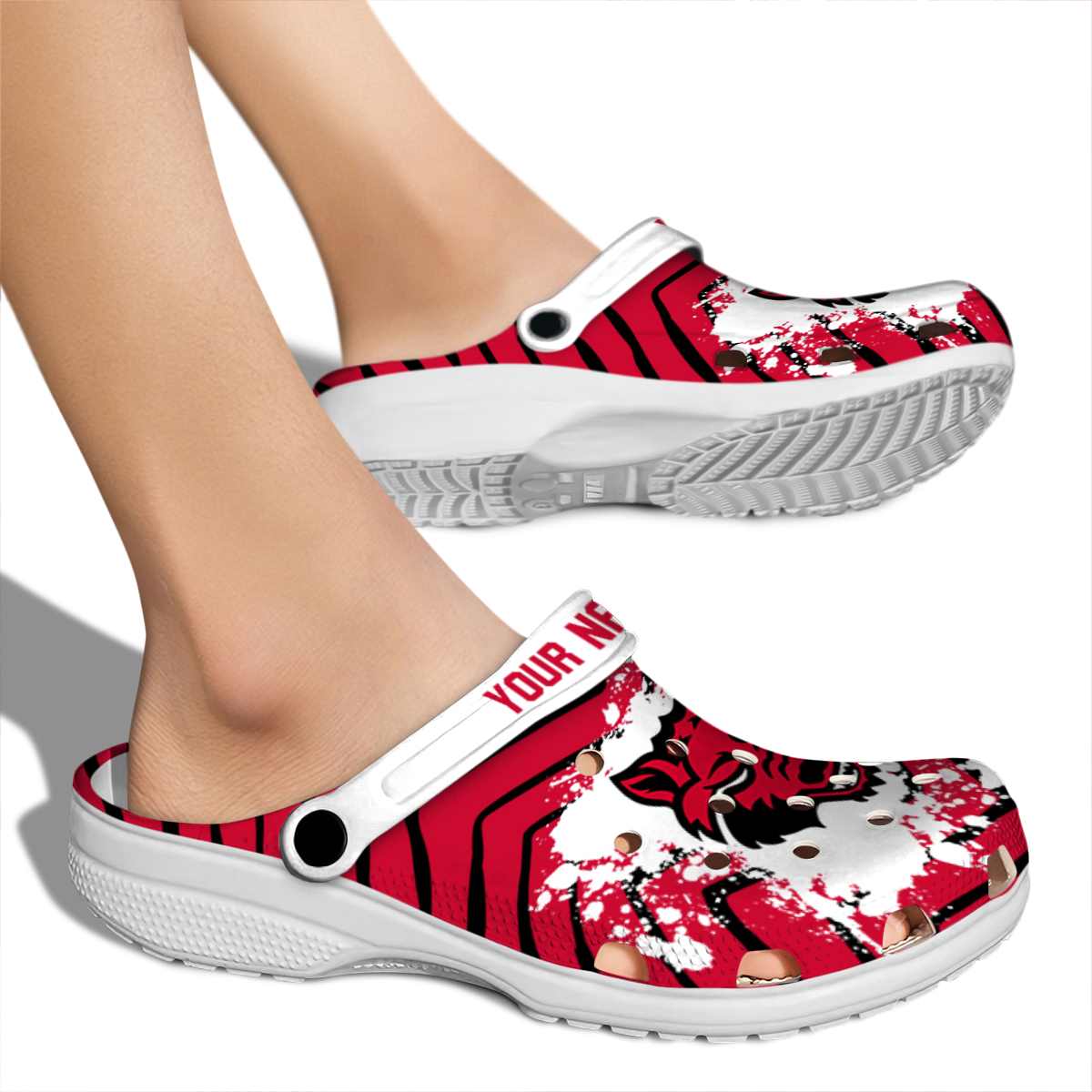 Merchidea Arkansas State Red Wolves NCAA Sport Crocs Crocband Clogs Shoes Comfortable For Men Women and Kids