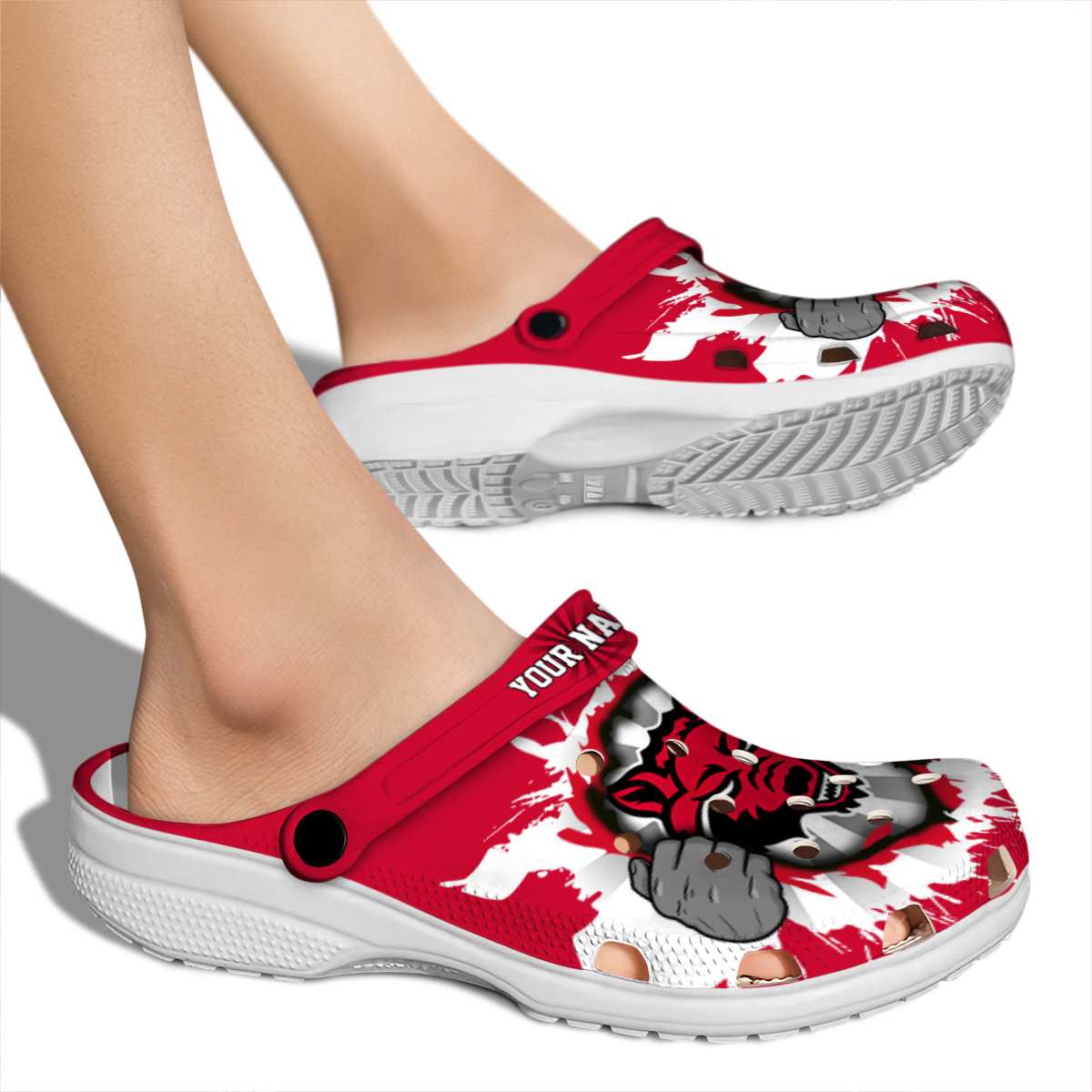 Merchidea Arkansas State Red Wolves NCAA Sport Crocs Crocband Clogs Shoes Comfortable For Men Women and Kids
