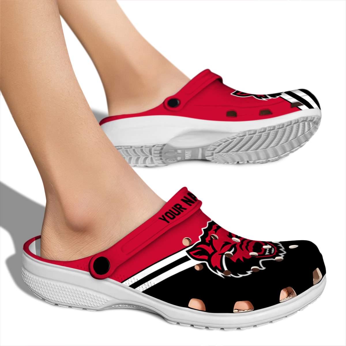 Merchidea Arkansas State Red Wolves NCAA Sport Crocs Crocband Clogs Shoes Comfortable For Men Women and Kids