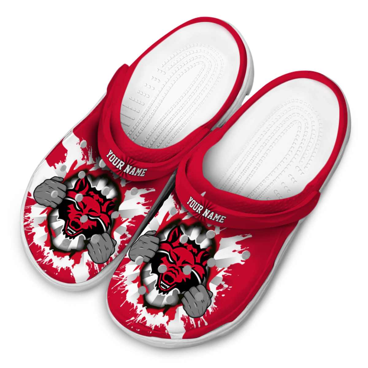 Merchidea Arkansas State Red Wolves NCAA Sport Crocs Crocband Clogs Shoes Comfortable For Men Women and Kids