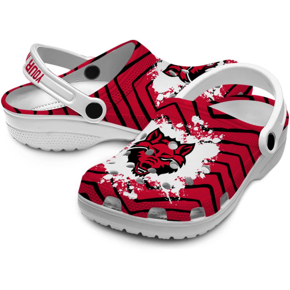 Merchidea Arkansas State Red Wolves NCAA Sport Crocs Crocband Clogs Shoes Comfortable For Men Women and Kids