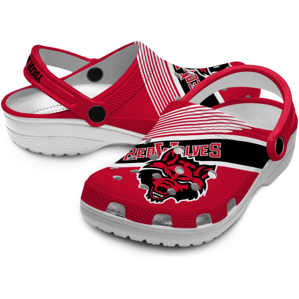 Merchidea Arkansas State Red Wolves NCAA Sport Crocs Crocband Clogs Shoes Comfortable For Men Women and Kids