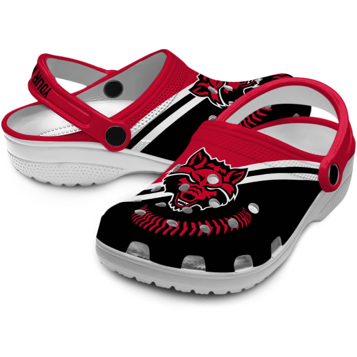 Merchidea Arkansas State Red Wolves NCAA Sport Crocs Crocband Clogs Shoes Comfortable For Men Women and Kids