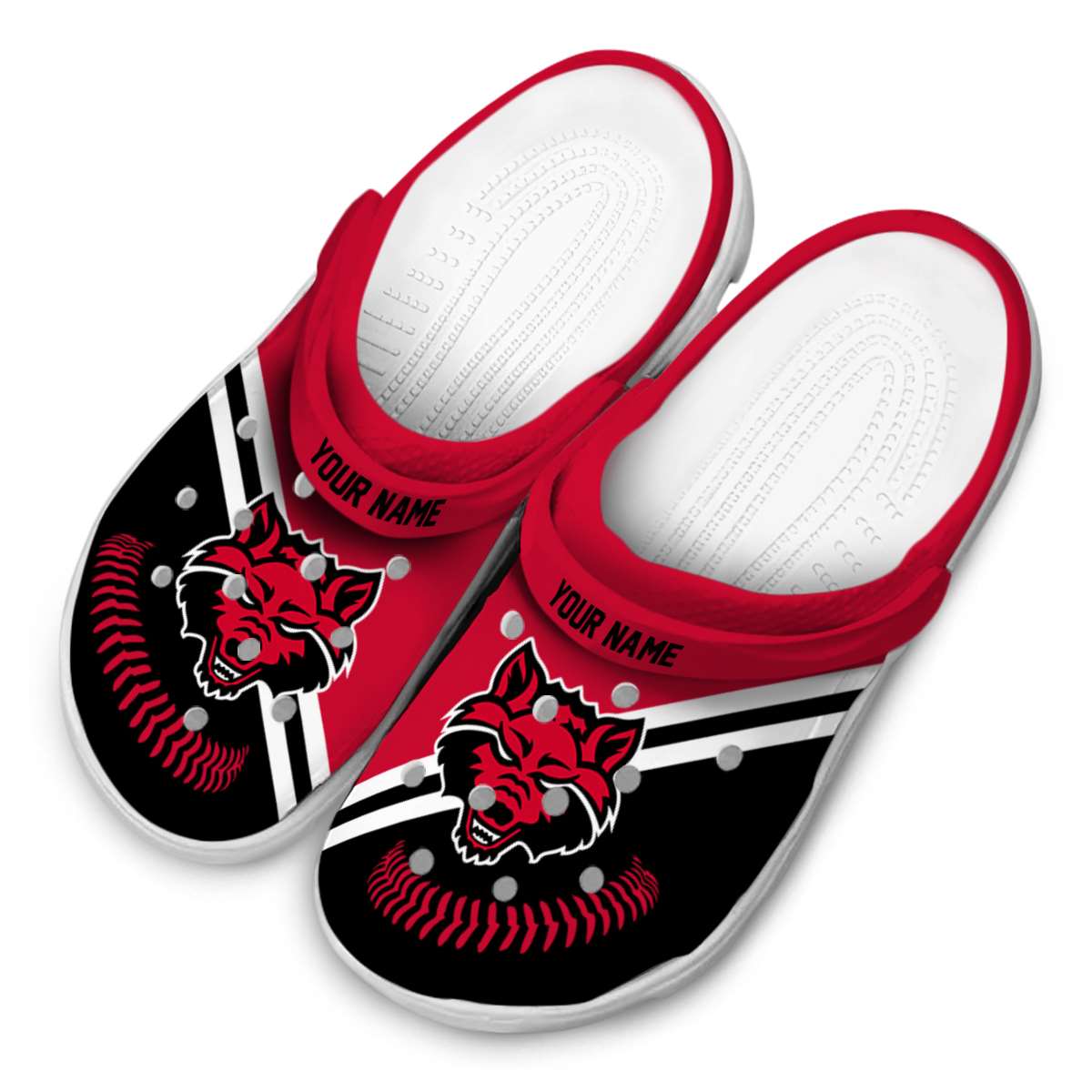 Merchidea Arkansas State Red Wolves NCAA Sport Crocs Crocband Clogs Shoes Comfortable For Men Women and Kids