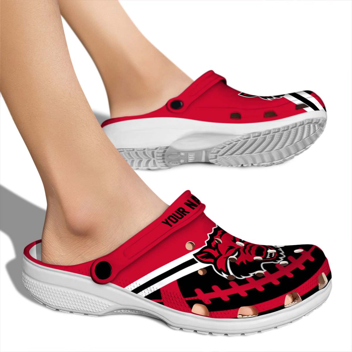 Merchidea Arkansas State Red Wolves NCAA Sport Crocs Crocband Clogs Shoes Comfortable For Men Women and Kids