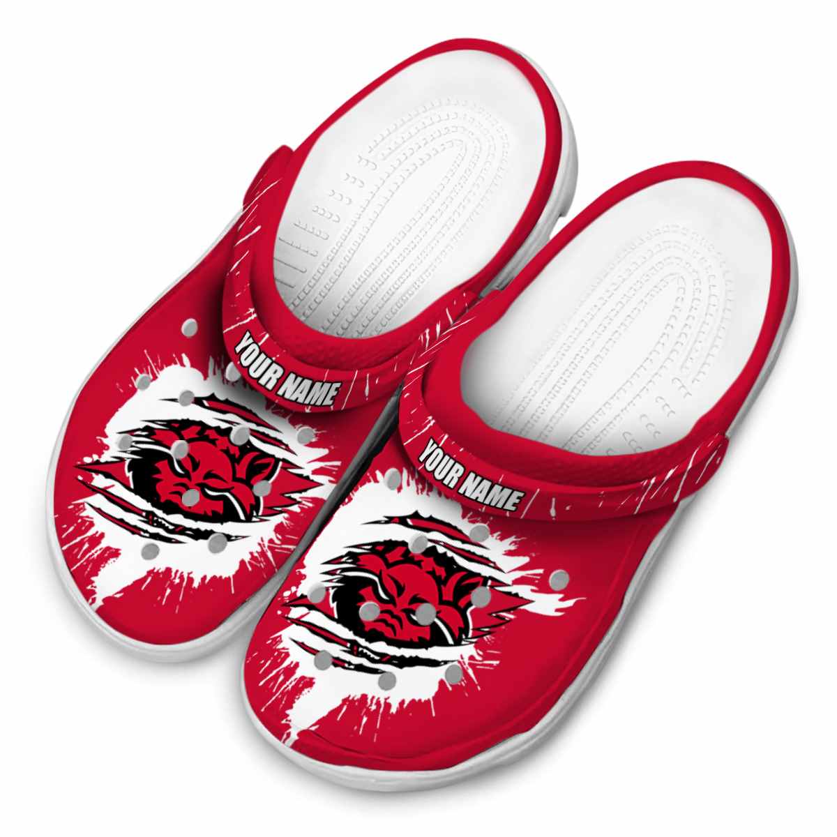 Merchidea Arkansas State Red Wolves NCAA Sport Crocs Crocband Clogs Shoes Comfortable For Men Women and Kids