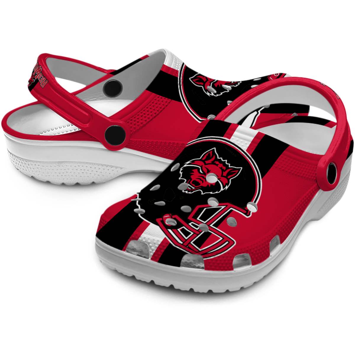 Merchidea Arkansas State Red Wolves NCAA Sport Crocs Crocband Clogs Shoes Comfortable For Men Women and Kids