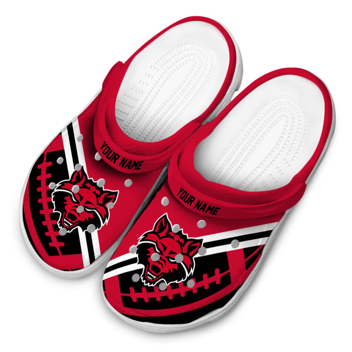 Merchidea Arkansas State Red Wolves NCAA Sport Crocs Crocband Clogs Shoes Comfortable For Men Women and Kids