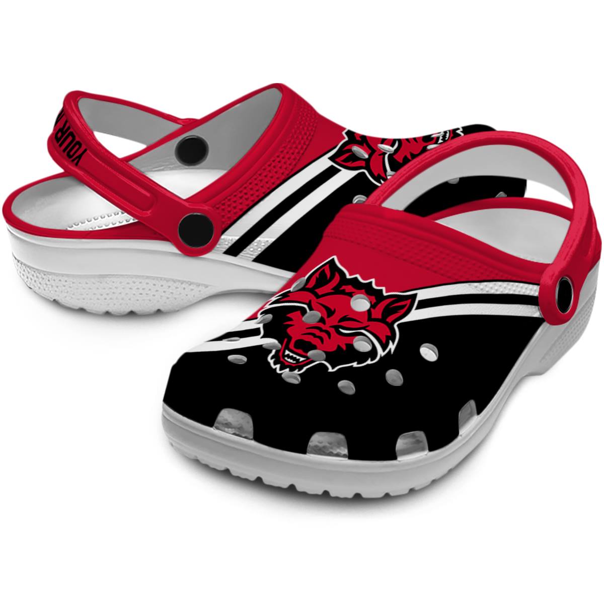 Merchidea Arkansas State Red Wolves NCAA Sport Crocs Crocband Clogs Shoes Comfortable For Men Women and Kids
