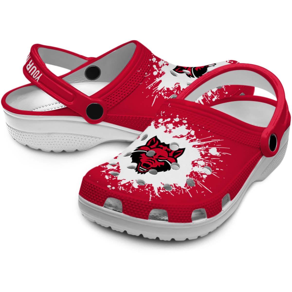 Merchidea Arkansas State Red Wolves NCAA Sport Crocs Crocband Clogs Shoes Comfortable For Men Women and Kids