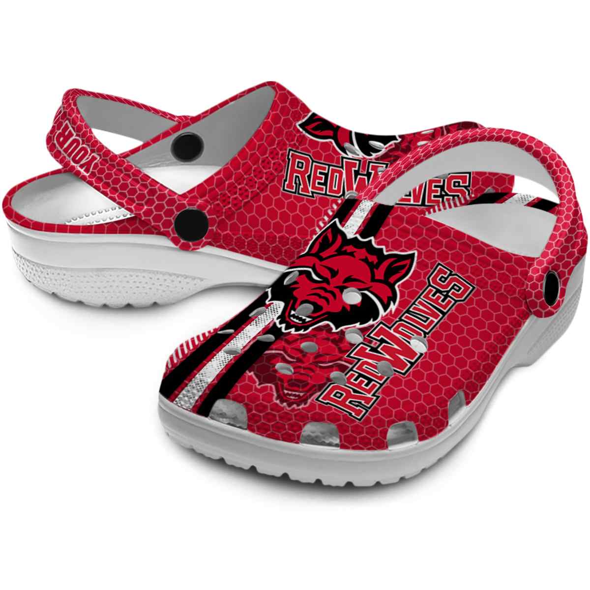 Merchidea Arkansas State Red Wolves NCAA Sport Crocs Crocband Clogs Shoes Comfortable For Men Women and Kids