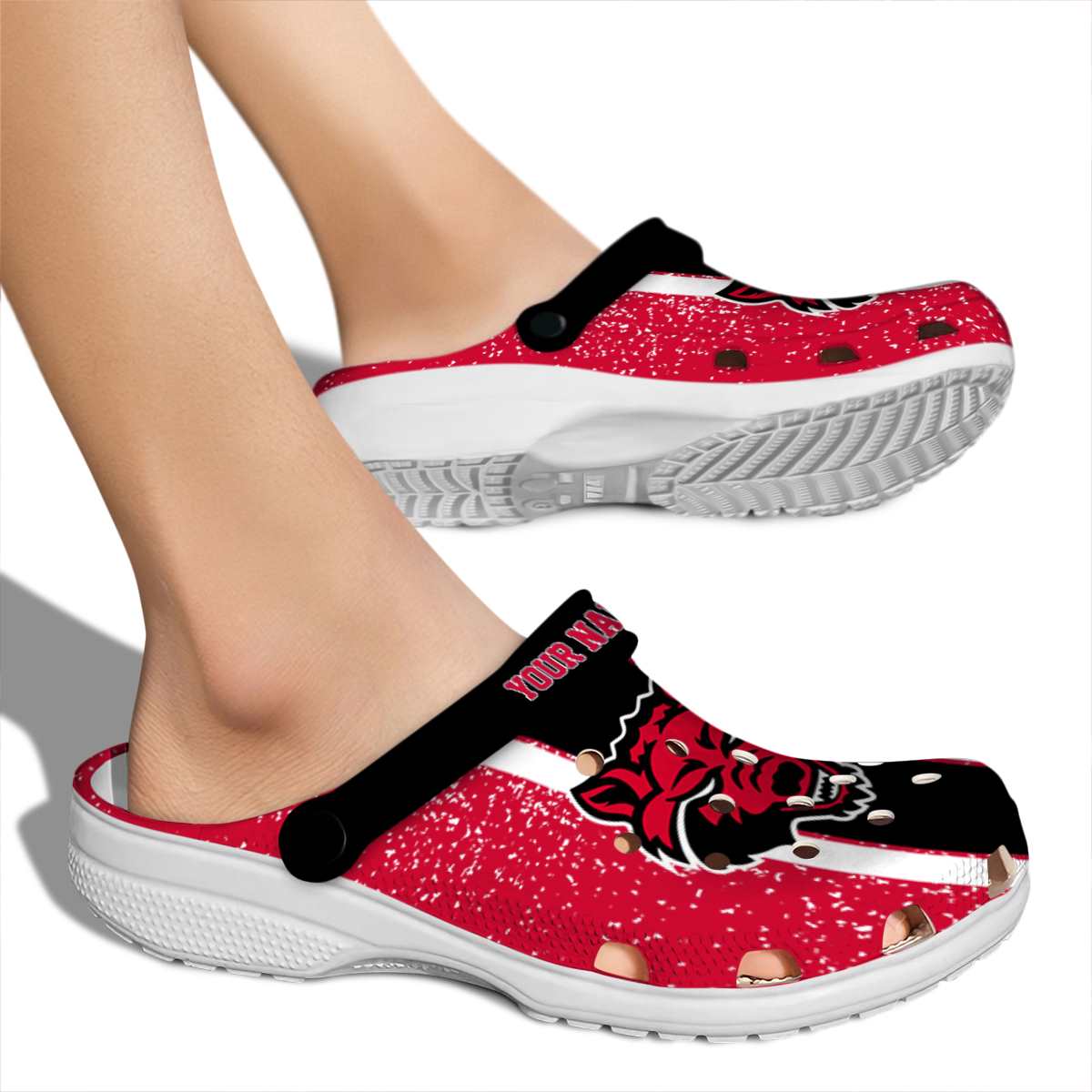 Merchidea Arkansas State Red Wolves NCAA Sport Crocs Crocband Clogs Shoes Comfortable For Men Women and Kids