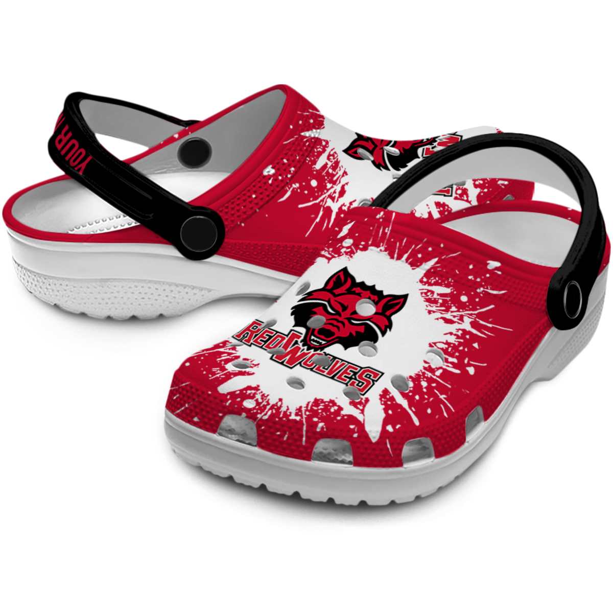 Merchidea Arkansas State Red Wolves NCAA Sport Crocs Crocband Clogs Shoes Comfortable For Men Women and Kids