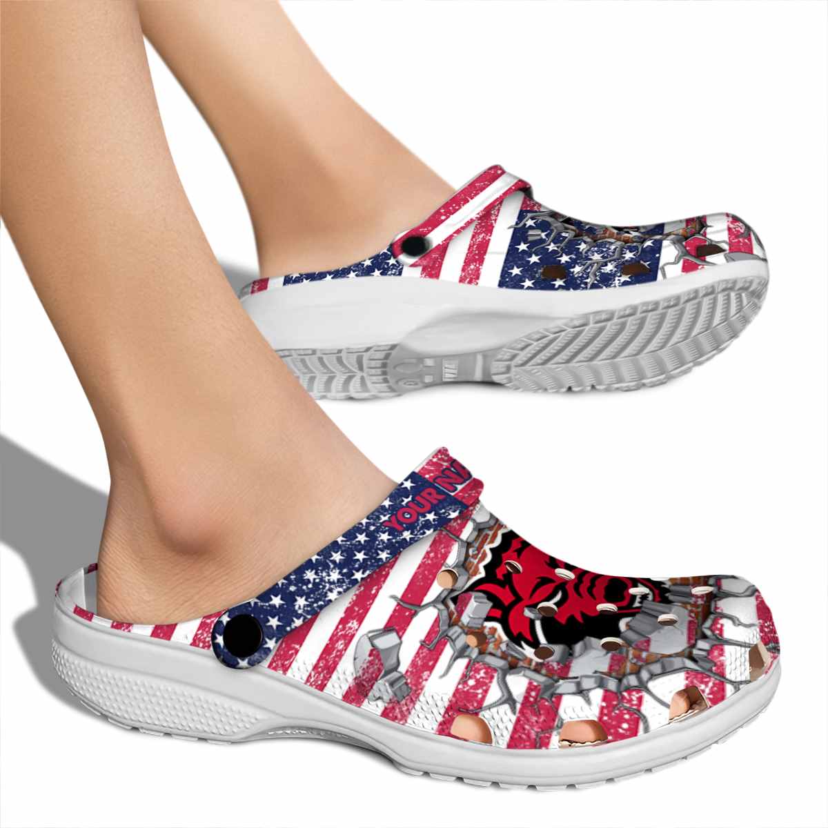 Merchidea Arkansas State Red Wolves NCAA Sport Crocs Crocband Clogs Shoes Comfortable For Men Women and Kids