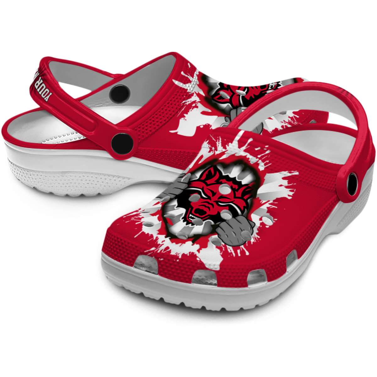 Merchidea Arkansas State Red Wolves NCAA Sport Crocs Crocband Clogs Shoes Comfortable For Men Women and Kids