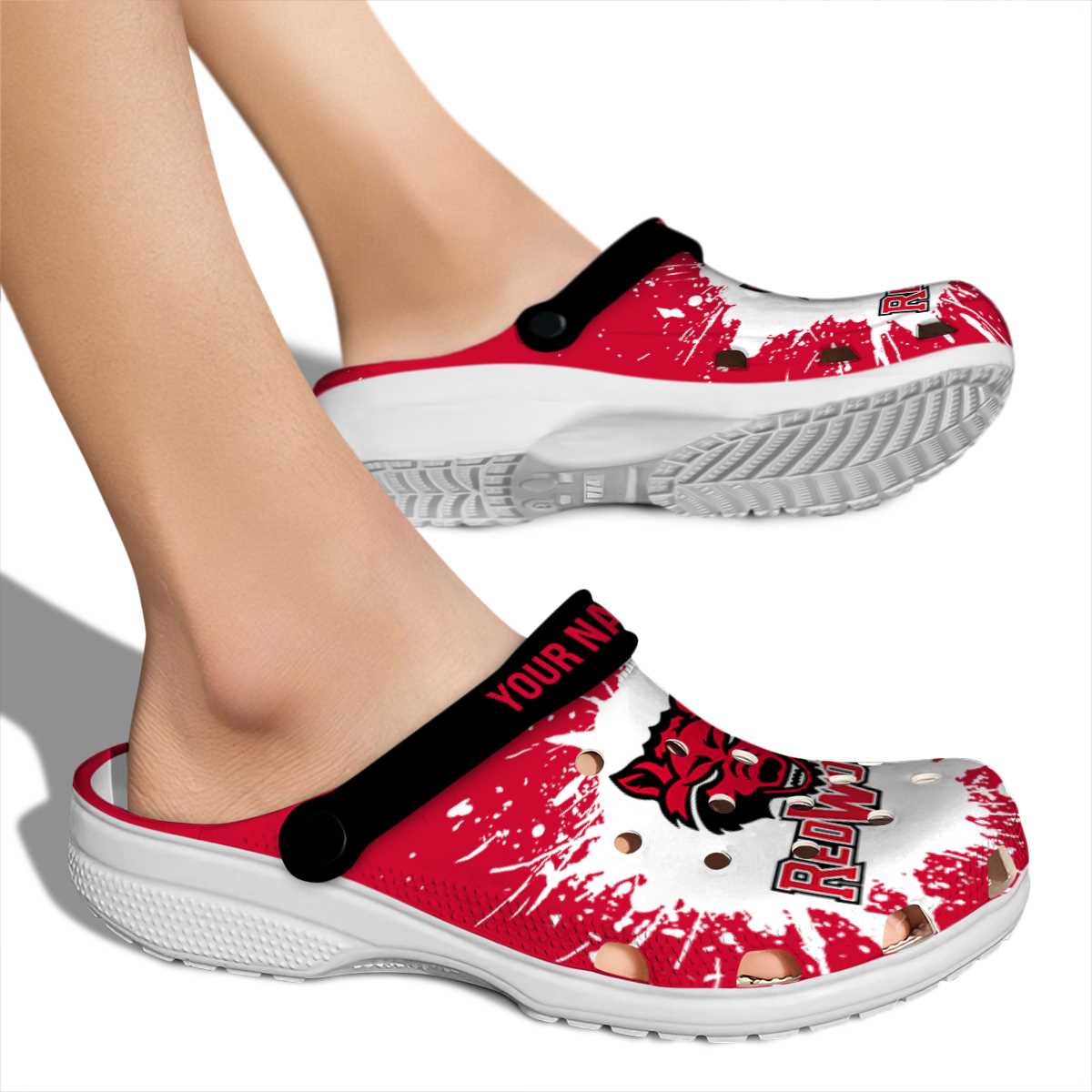 Merchidea Arkansas State Red Wolves NCAA Sport Crocs Crocband Clogs Shoes Comfortable For Men Women and Kids