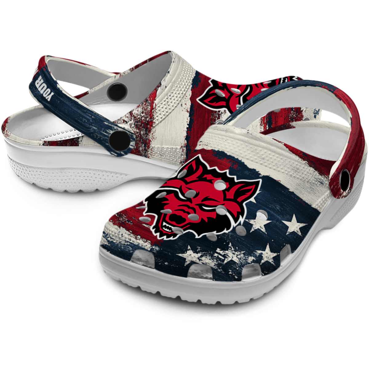 Merchidea Arkansas State Red Wolves NCAA Sport Crocs Crocband Clogs Shoes Comfortable For Men Women and Kids