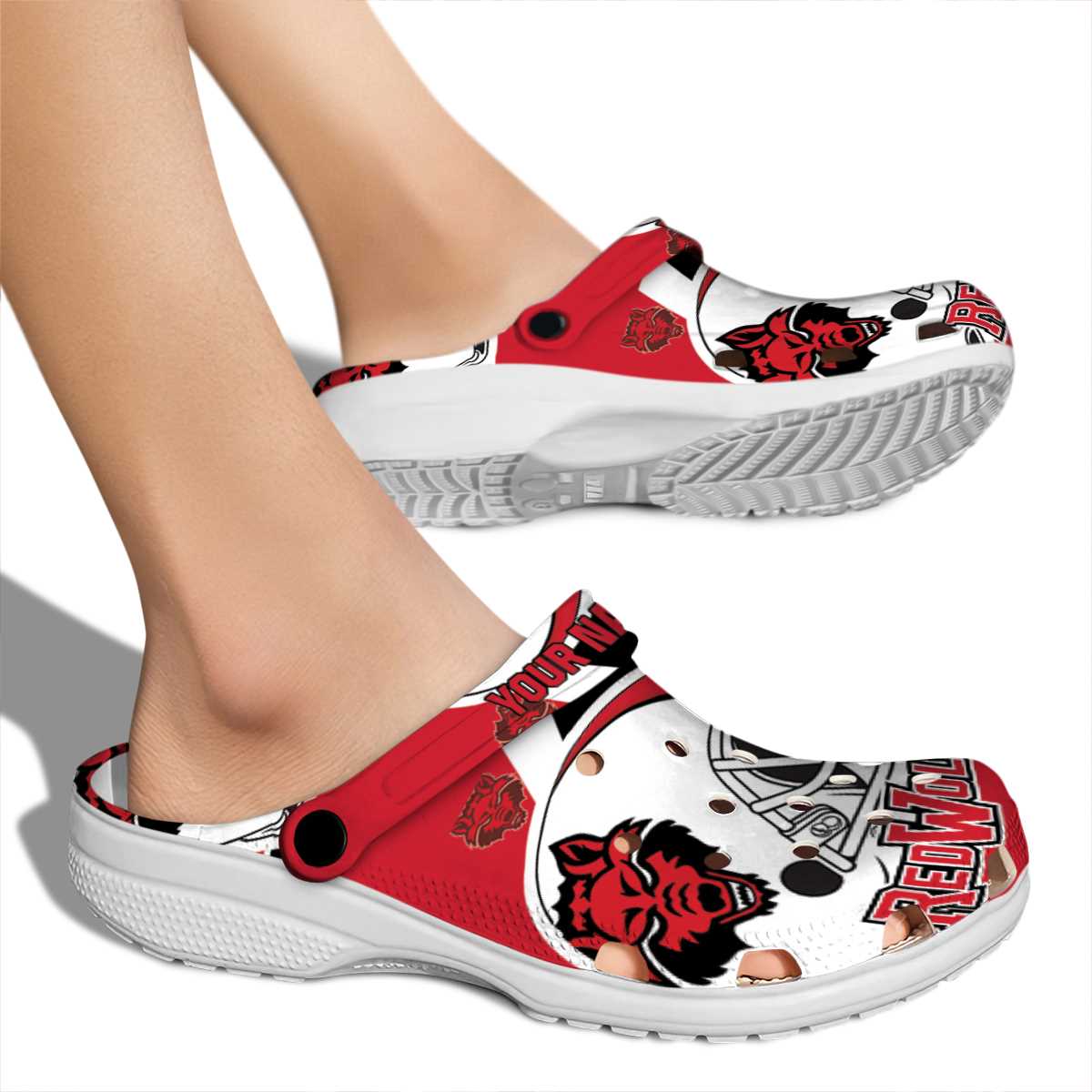 Merchidea Arkansas State Red Wolves NCAA Sport Crocs Crocband Clogs Shoes Comfortable For Men Women and Kids