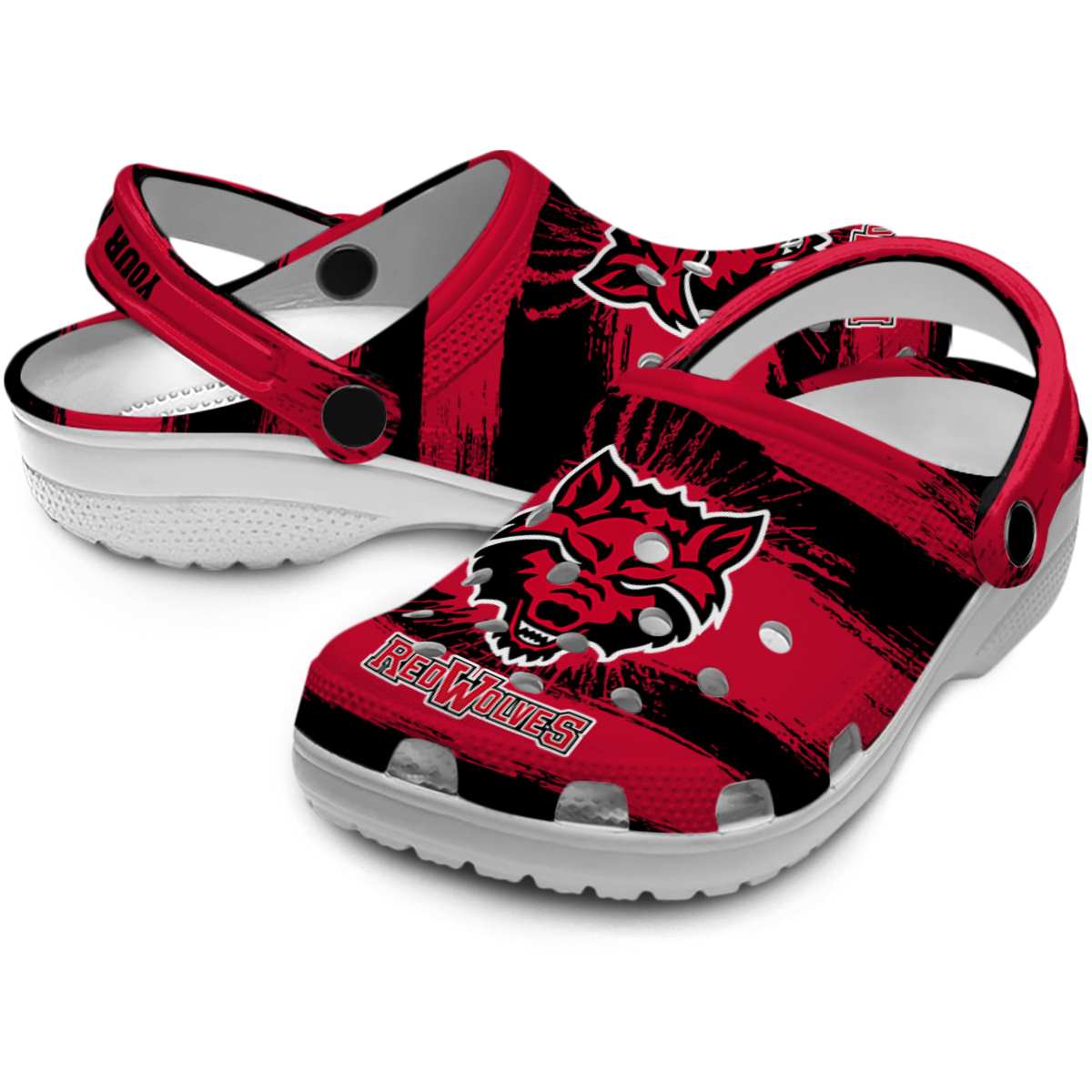 Merchidea Arkansas State Red Wolves NCAA Sport Crocs Crocband Clogs Shoes Comfortable For Men Women and Kids