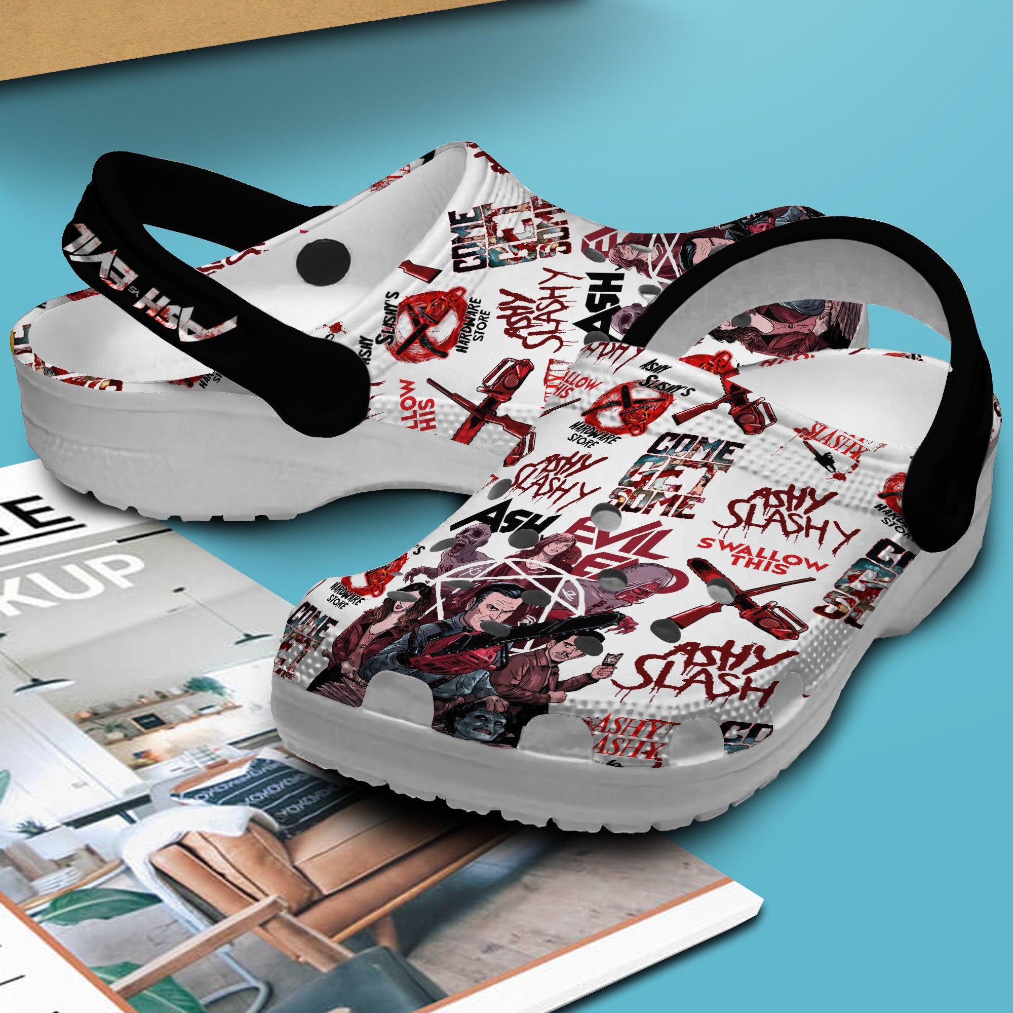 Merchidea Ash And Evil Dead TV Series Crocs Crocband Clogs Shoes Comfortable For Men Women and Kids