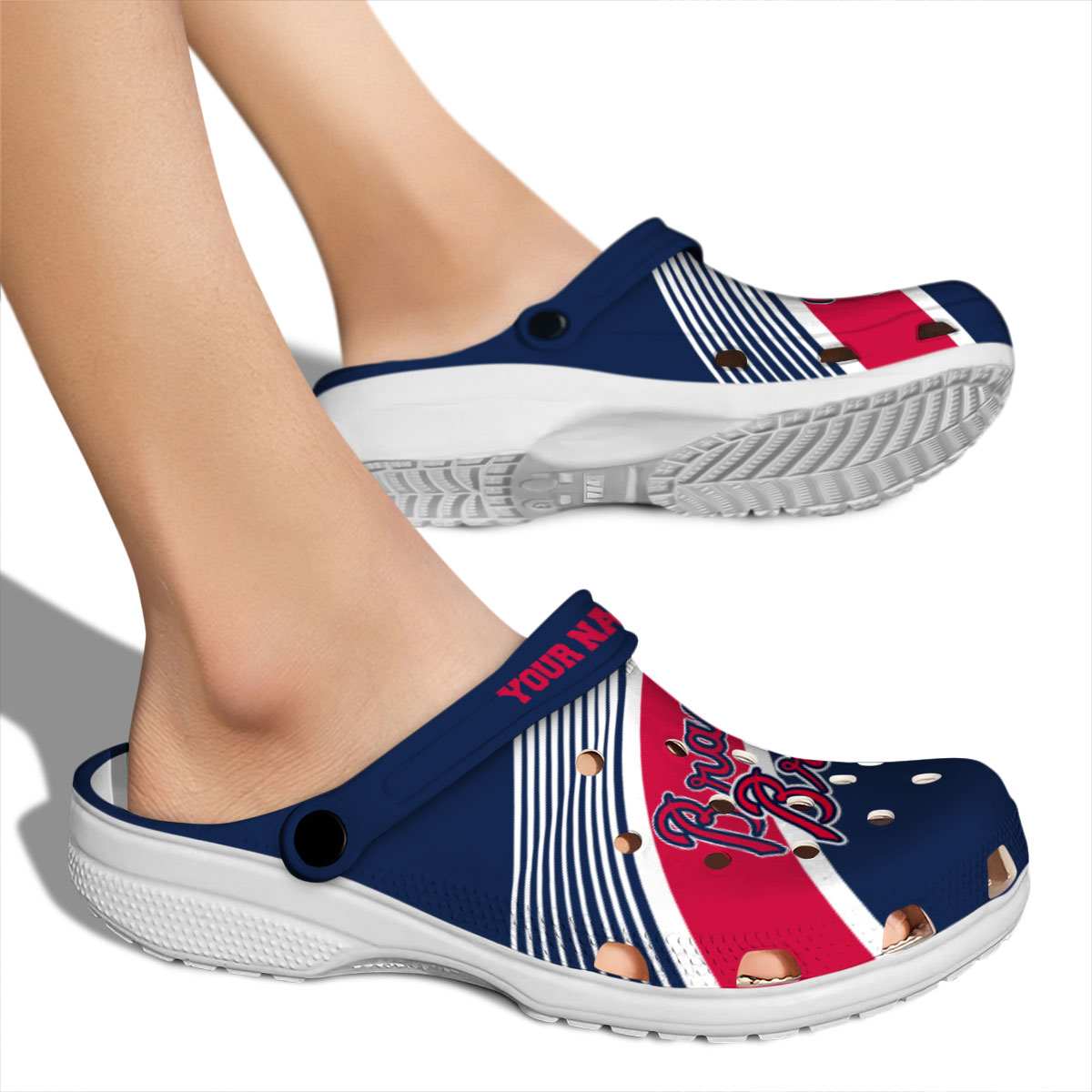 Merchidea Atlanta Braves MLB Sport Crocs Crocband Clogs Shoes Comfortable For Men Women and Kids