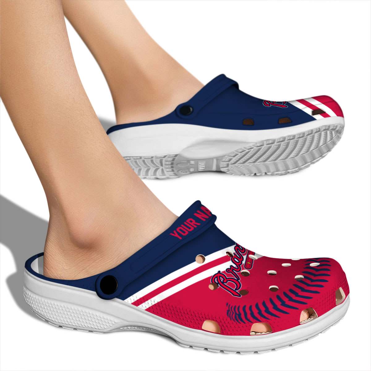 Merchidea Atlanta Braves MLB Sport Crocs Crocband Clogs Shoes Comfortable For Men Women and Kids