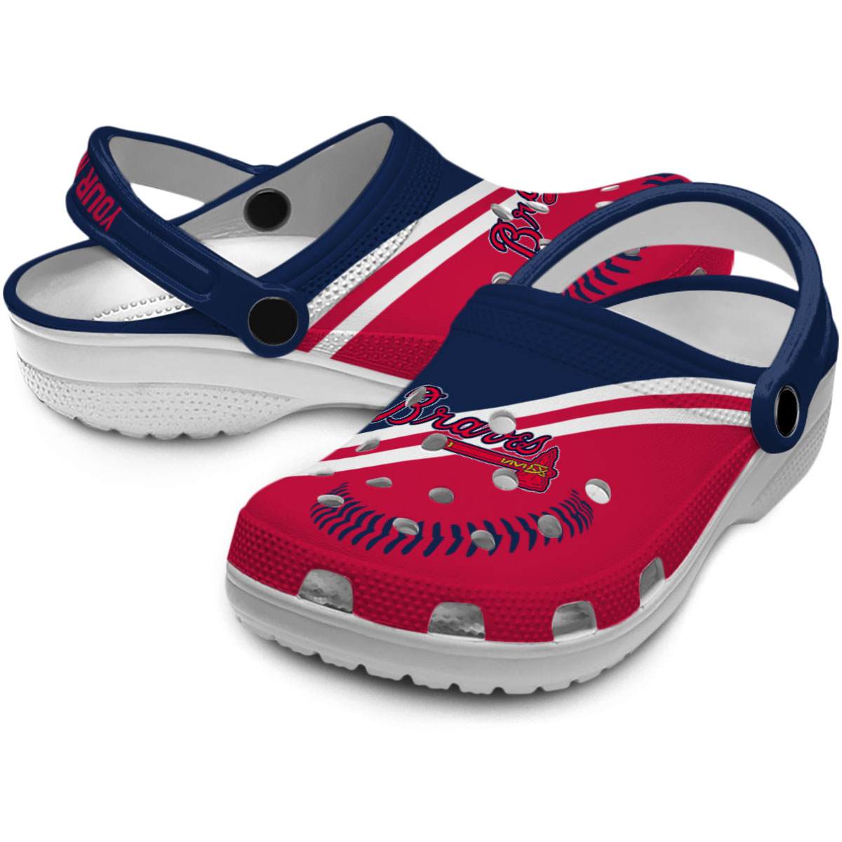 Merchidea Atlanta Braves MLB Sport Crocs Crocband Clogs Shoes Comfortable For Men Women and Kids