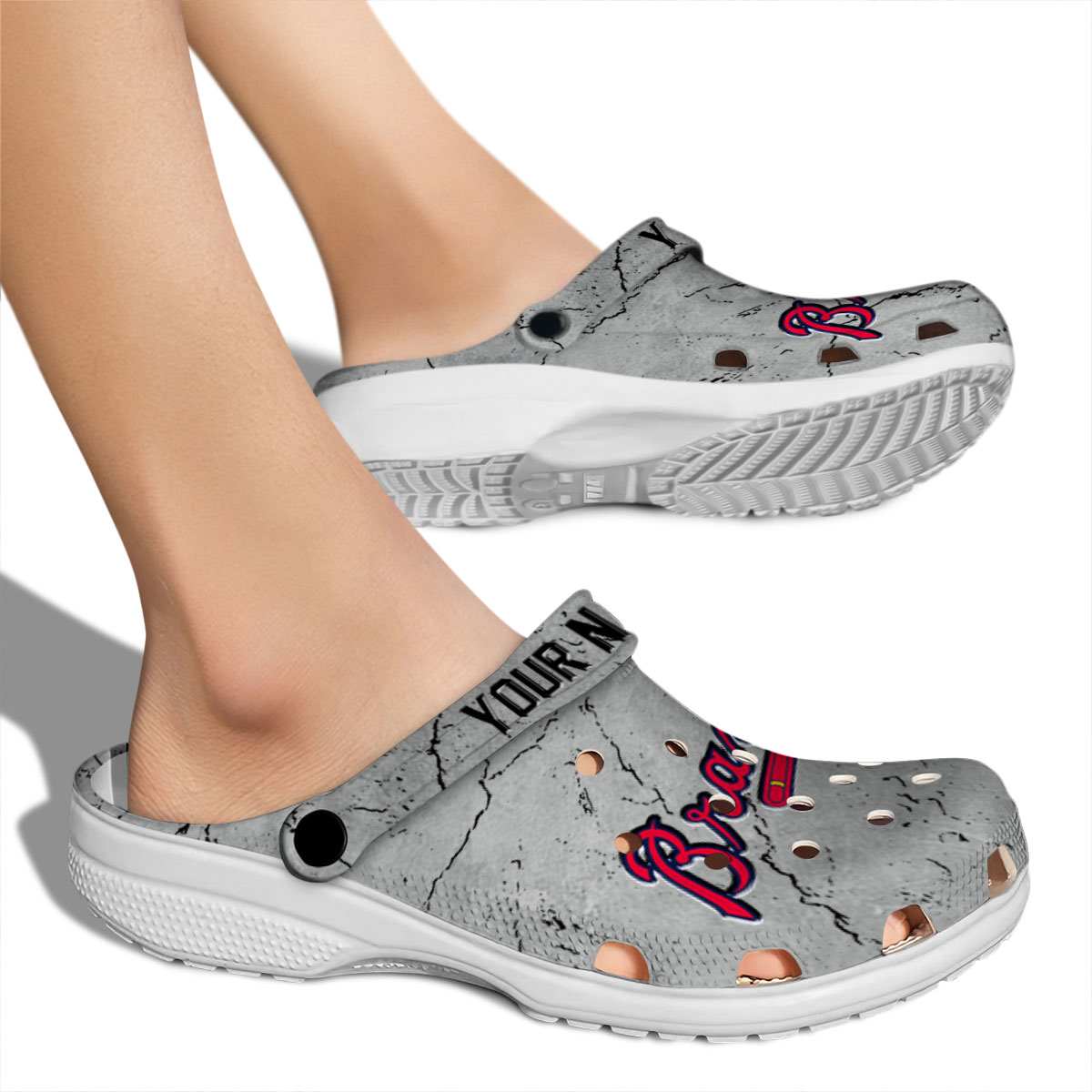 Merchidea Atlanta Braves MLB Sport Crocs Crocband Clogs Shoes Comfortable For Men Women and Kids