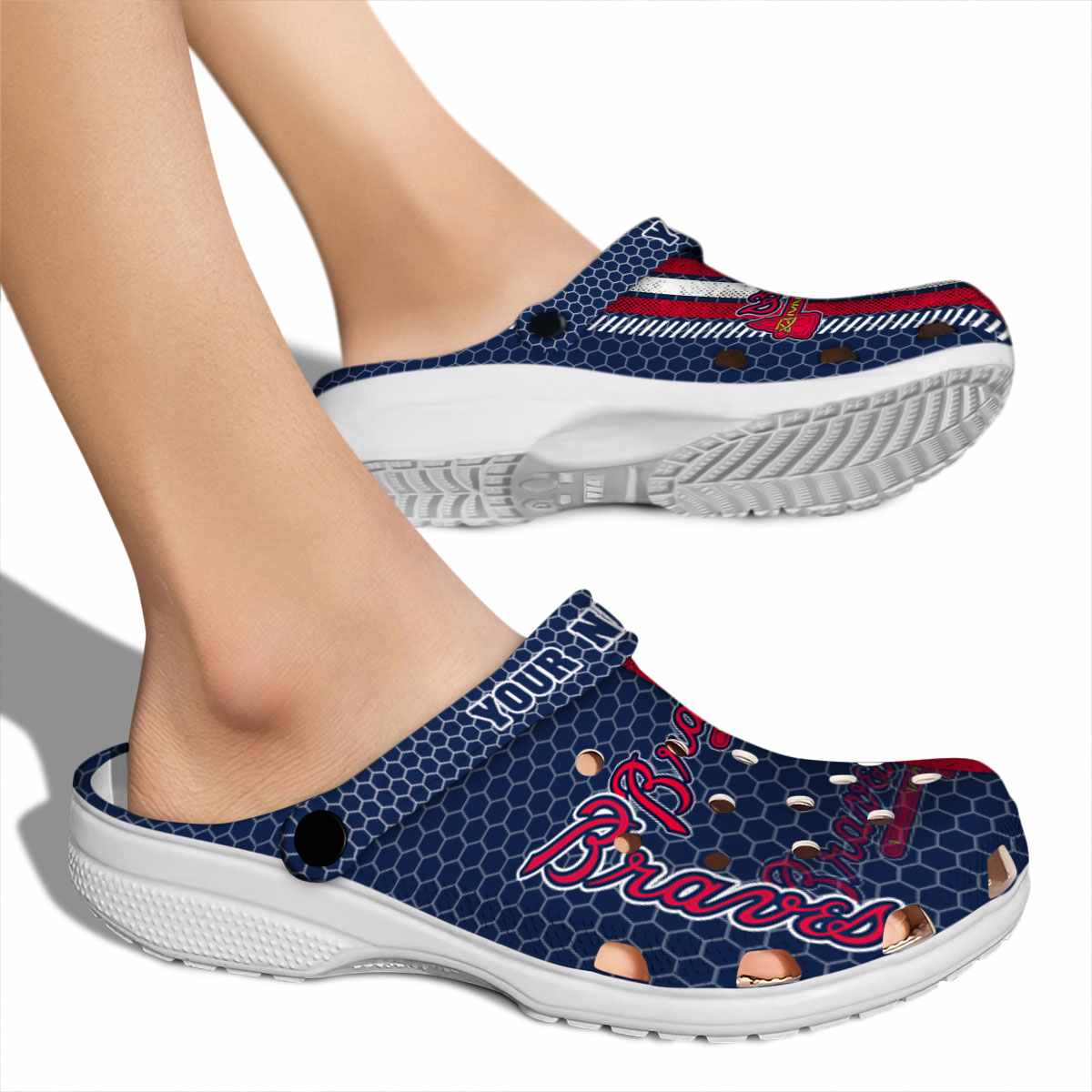 Merchidea Atlanta Braves MLB Sport Crocs Crocband Clogs Shoes Comfortable For Men Women and Kids