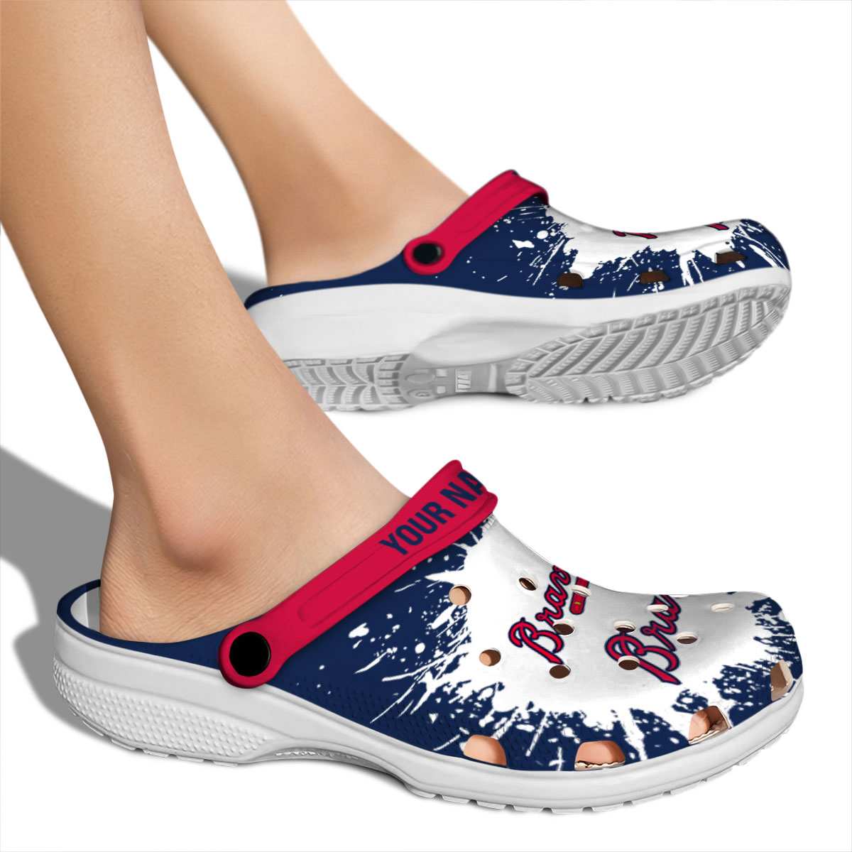 Merchidea Atlanta Braves MLB Sport Crocs Crocband Clogs Shoes Comfortable For Men Women and Kids