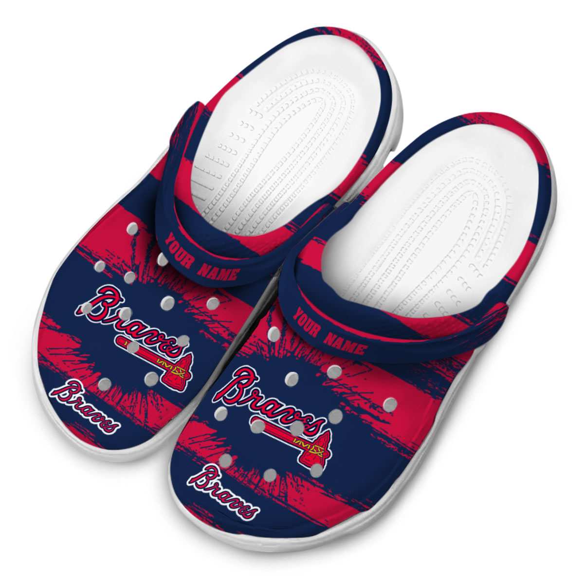 Merchidea Atlanta Braves MLB Sport Crocs Crocband Clogs Shoes Comfortable For Men Women and Kids