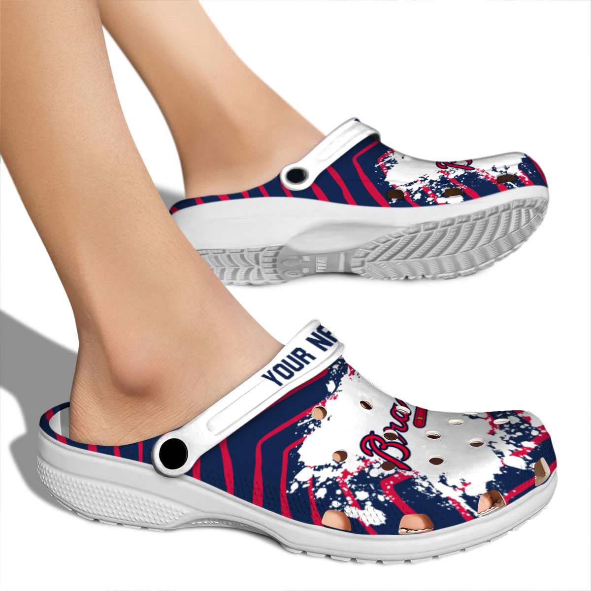 Merchidea Atlanta Braves MLB Sport Crocs Crocband Clogs Shoes Comfortable For Men Women and Kids