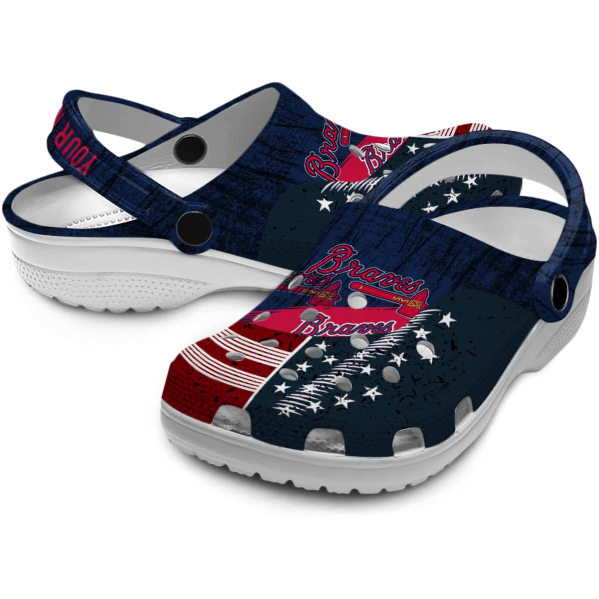 Merchidea Atlanta Braves MLB Sport Crocs Crocband Clogs Shoes Comfortable For Men Women and Kids