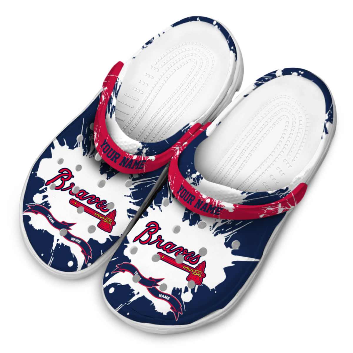 Merchidea Atlanta Braves MLB Sport Crocs Crocband Clogs Shoes Comfortable For Men Women and Kids