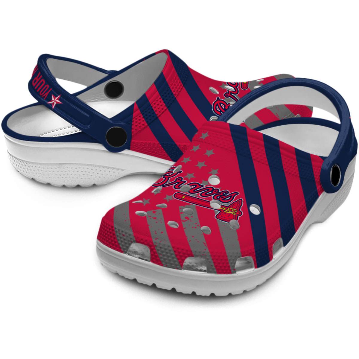 Merchidea Atlanta Braves MLB Sport Crocs Crocband Clogs Shoes Comfortable For Men Women and Kids