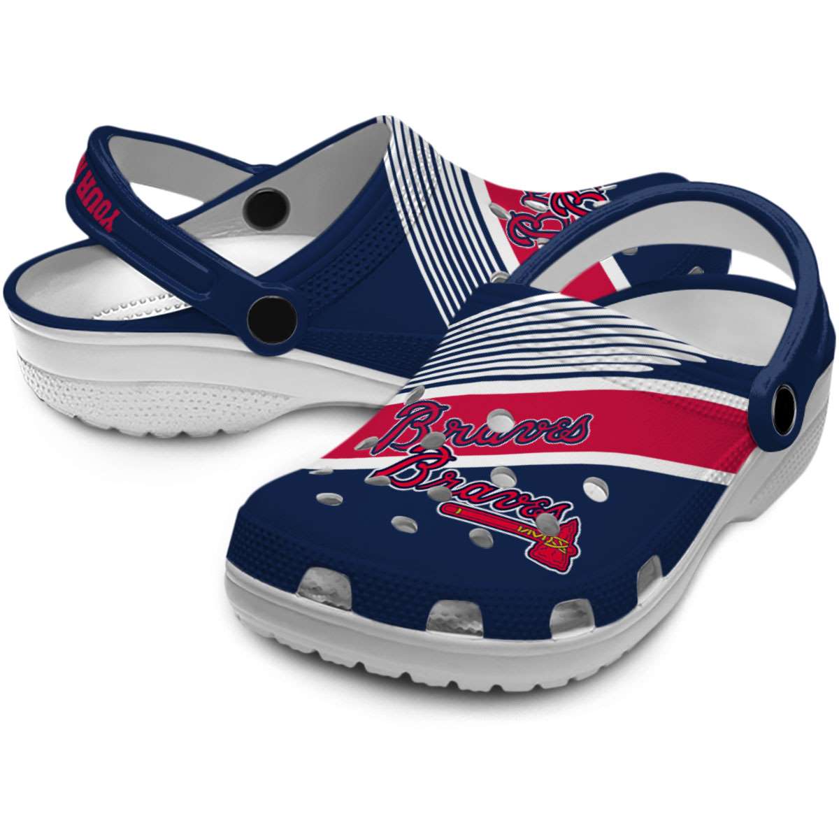 Merchidea Atlanta Braves MLB Sport Crocs Crocband Clogs Shoes Comfortable For Men Women and Kids