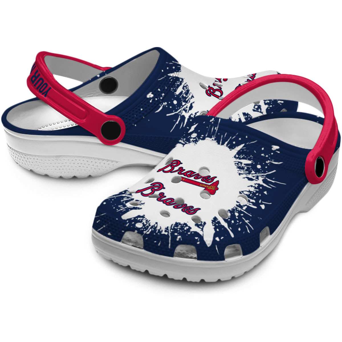 Merchidea Atlanta Braves MLB Sport Crocs Crocband Clogs Shoes Comfortable For Men Women and Kids