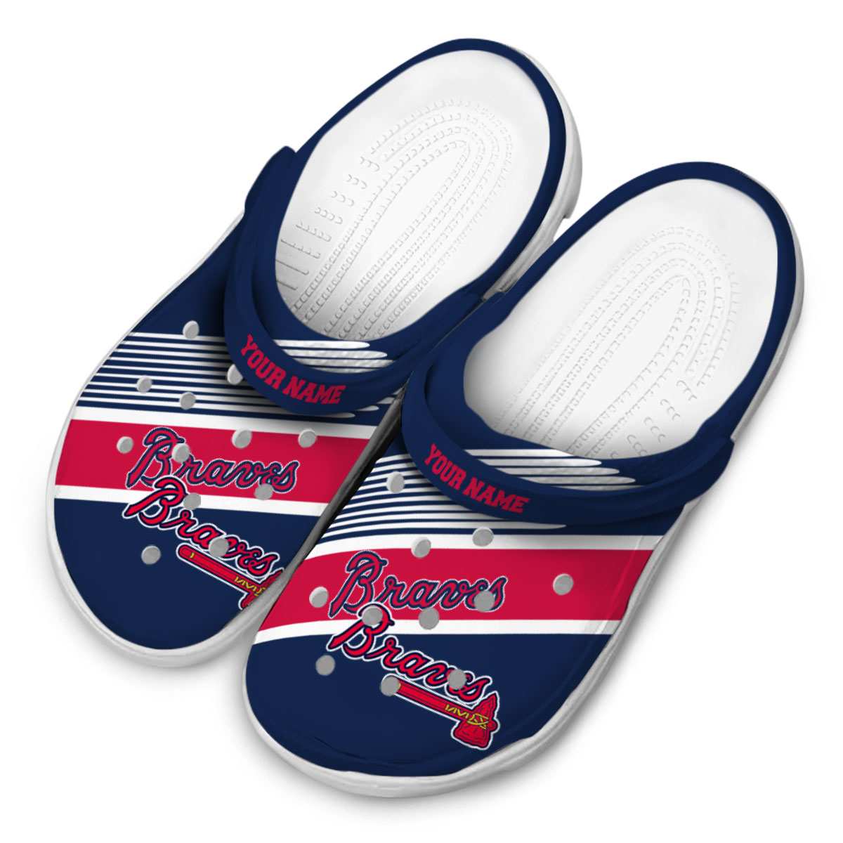 Merchidea Atlanta Braves MLB Sport Crocs Crocband Clogs Shoes Comfortable For Men Women and Kids
